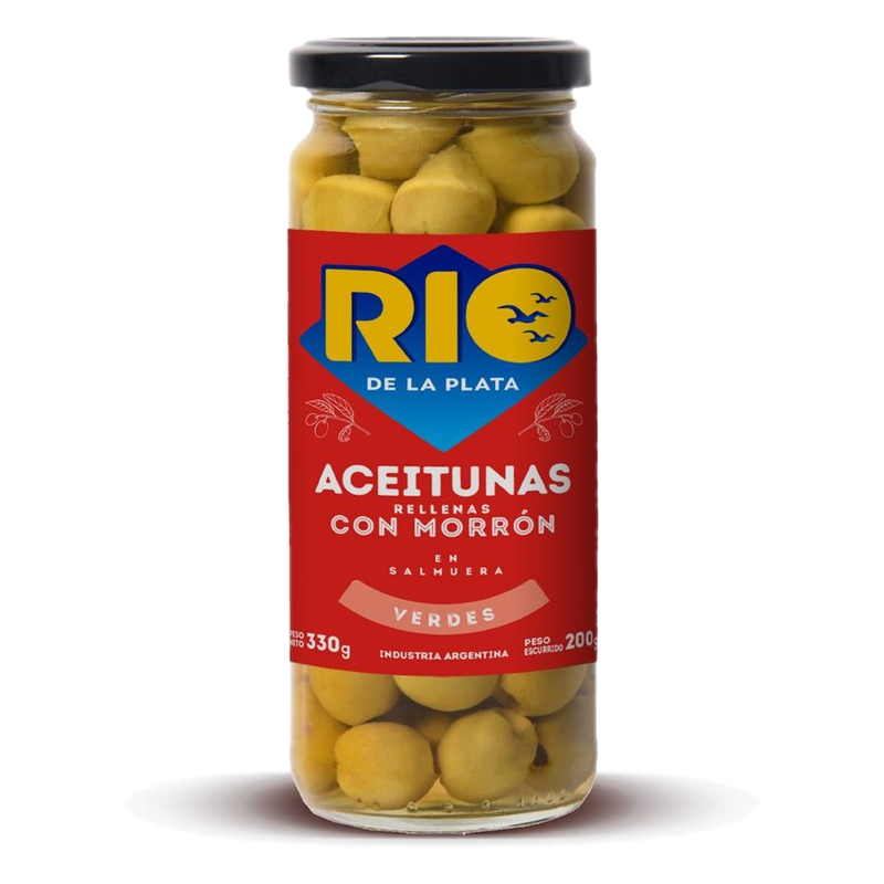 Aceitunas Verdes Río De La Plata Rellenas Con Morrón Frasco 330 G