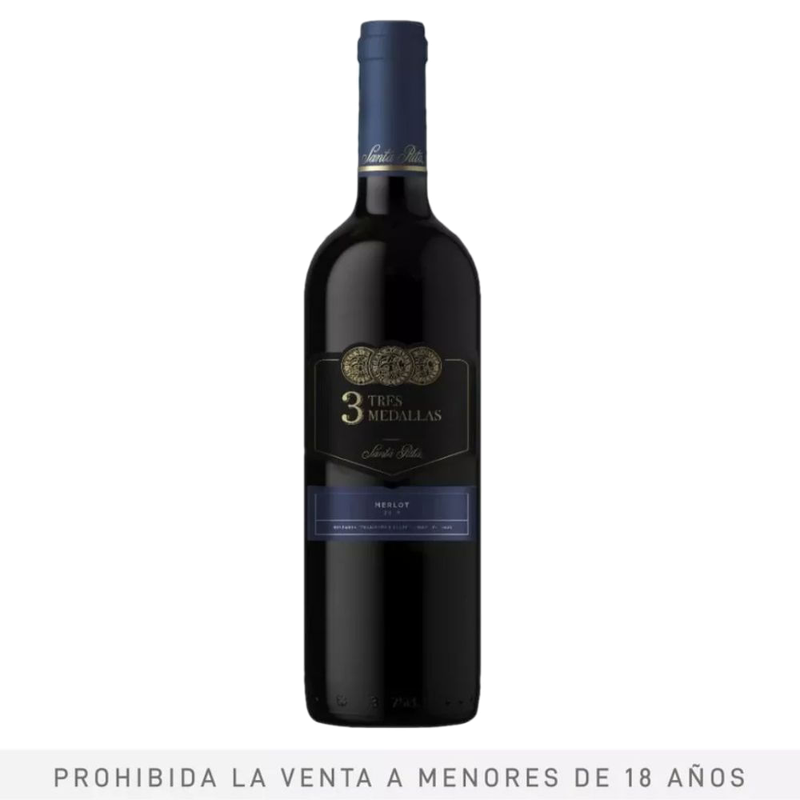 Vino 3 Medallas Santa Rita Merlot 750 Ml