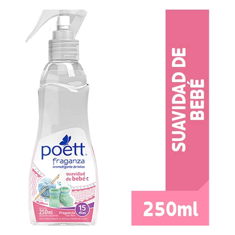 Perfumador Para Ropa Poett Fraganza Suavidad De Bebe 250 Ml