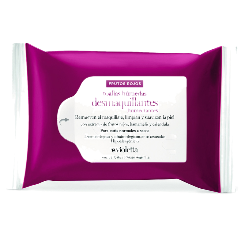 Toallas Desmaquillantes Violetta Frutos Rojos 25 Unidades