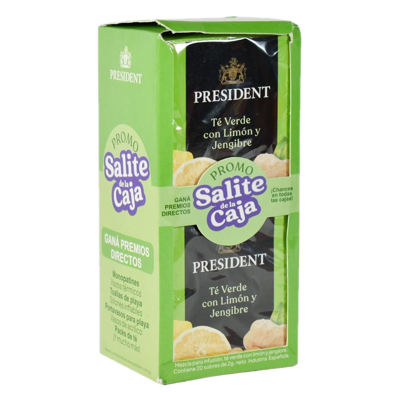 Promo 2 Té President Verde Jengibre Y Limón 20 Sobres