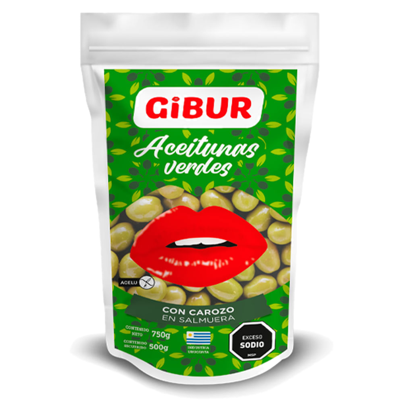 Aceitunas Verdes Gibur Con Carozo 500 G