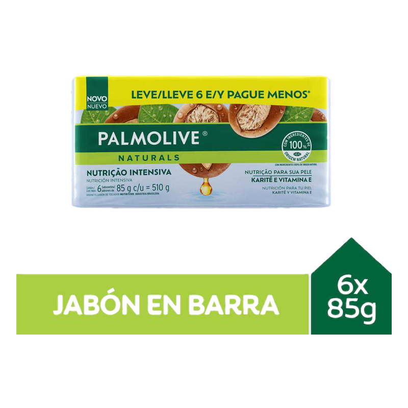 Jabón De Tocador Palmolive Naturals Karité 6 Unidades 85 G