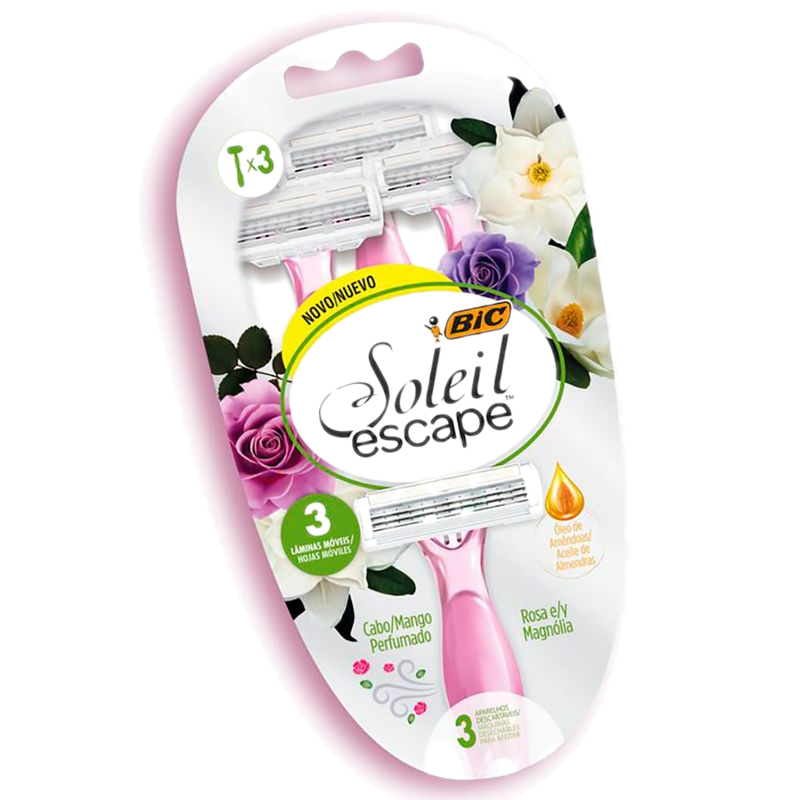 Afeitadora Bic Soleil Escape Rosa/magnolia Pack 3 Unidades
