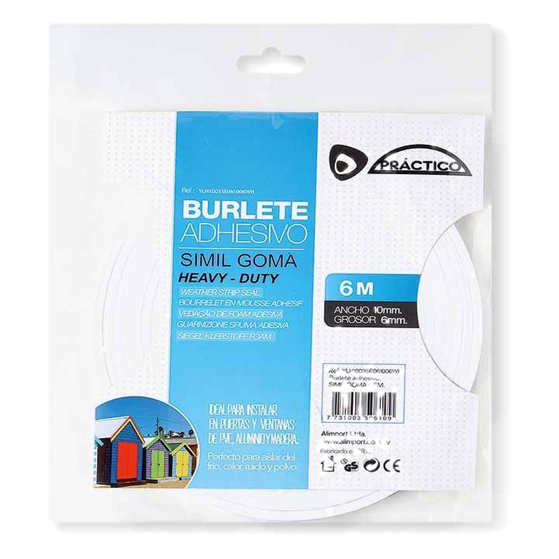 Burlete Símil Goma Marrón Práctico 6 X 10 X 6 Mm