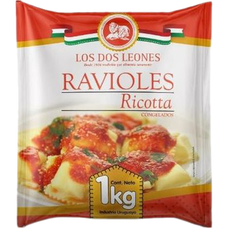 Ravioles Los Dos Leones Rellenos De Ricotta 1 Kg