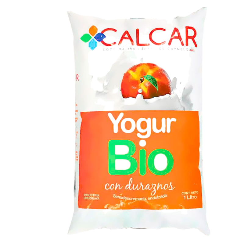 Yogur Calcar Bio Frutas Durazno 1 L