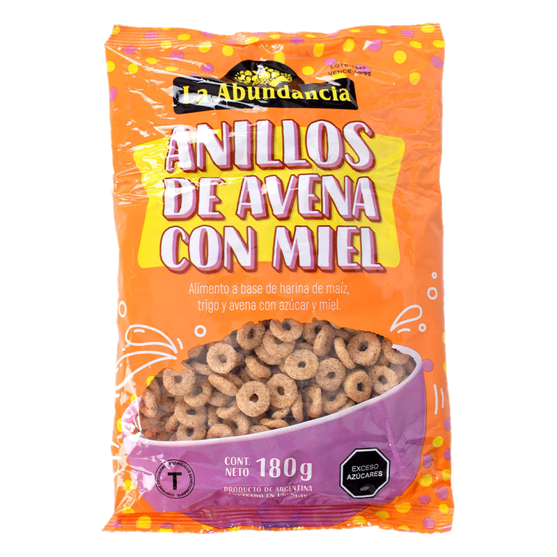 Cereal Aritos De Avena Y Miel La Abundancia 180 G