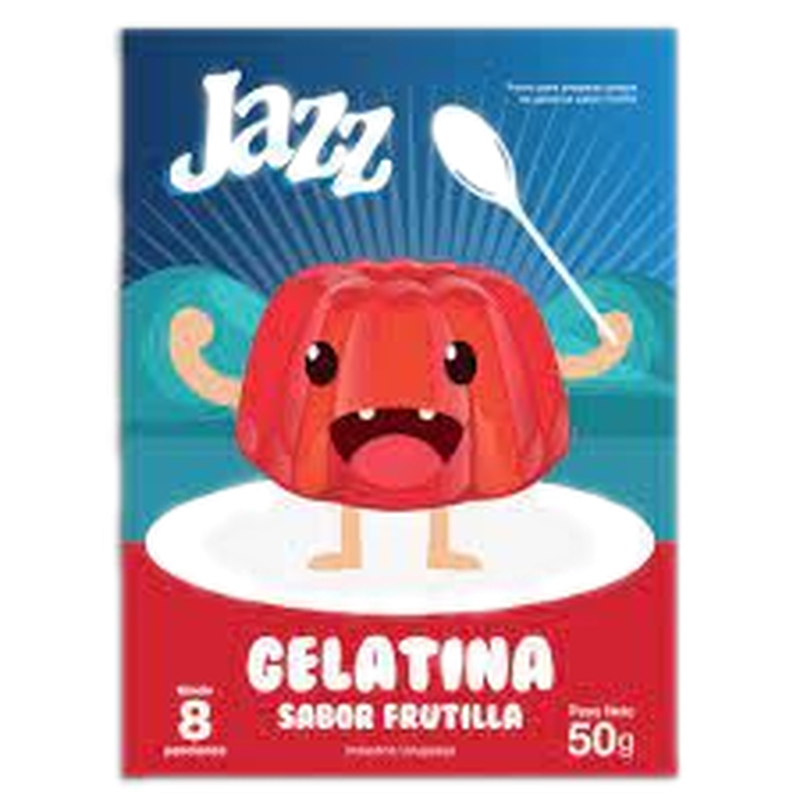 Gelatina Frutilla Jazz 8p 50 G