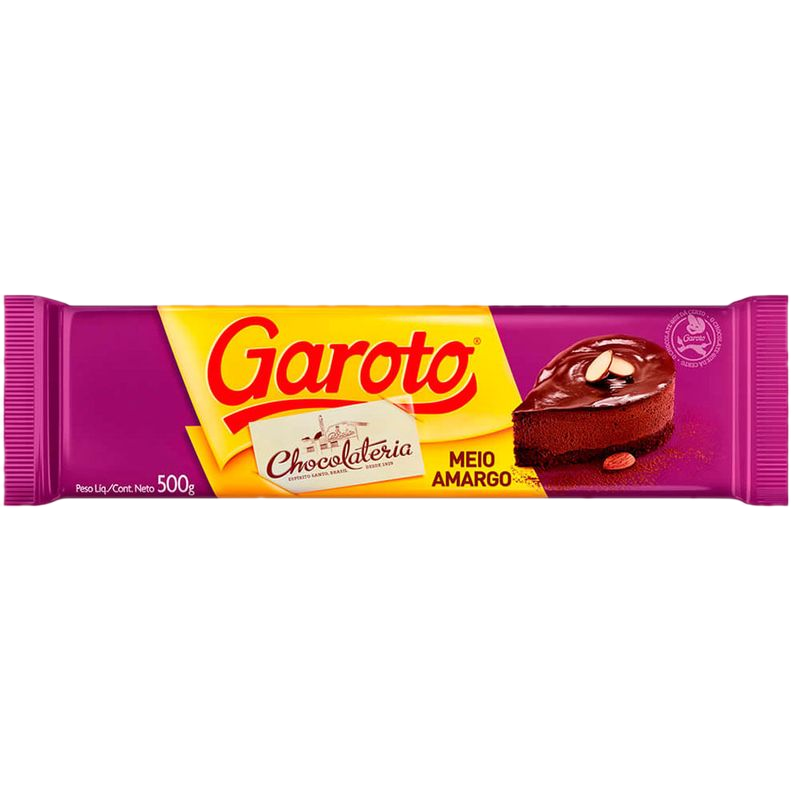 Chocolate Cobertura Garoto Medio Amargo 500 G
