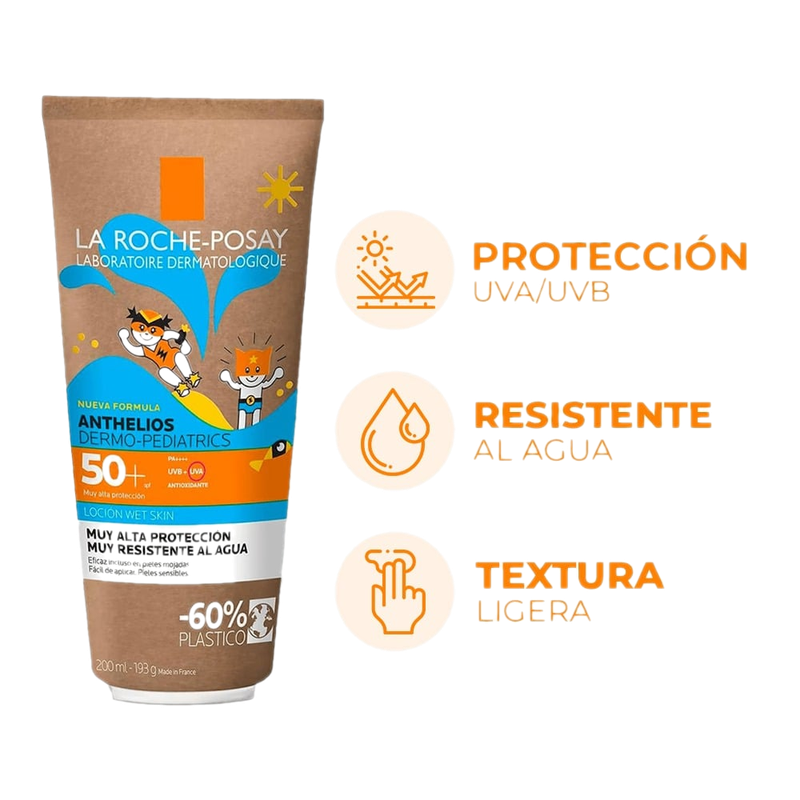 Protector Solar La Roche Posay Anthelios Dermo-pediatrics Piel Húmeda Fps50 200 Ml
