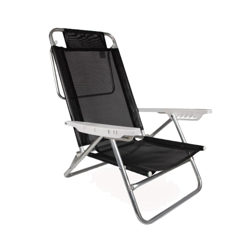 Silla Reclinable Mor 6 Posiciones Aluminio Summer Negra