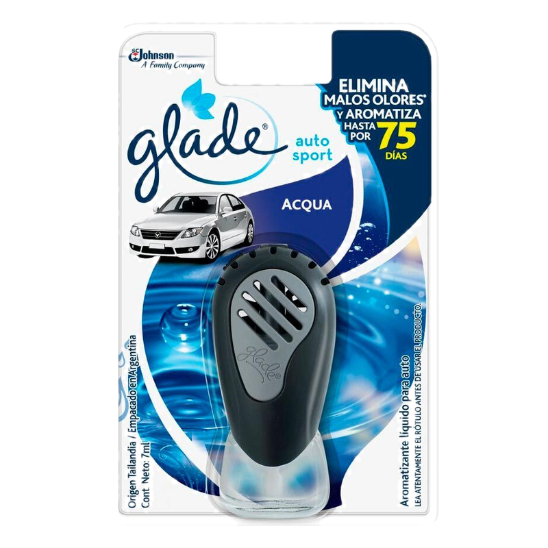 Aromatizante Para Auto Glade Auto Sport Acqua Aparato + Recarga 7 Ml