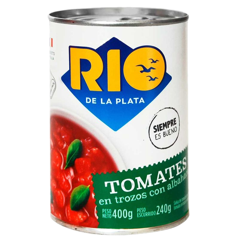Tomate En Cubos Con Albahaca Rio De La Plata 400 G