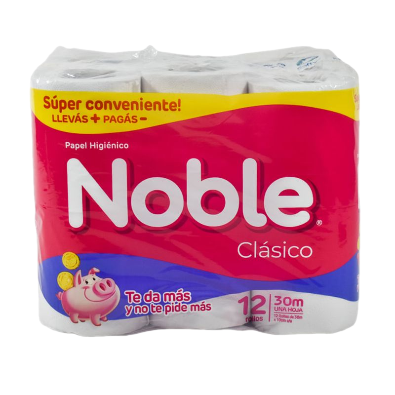 Papel Higiénico Noble 30 M 12 Unidades
