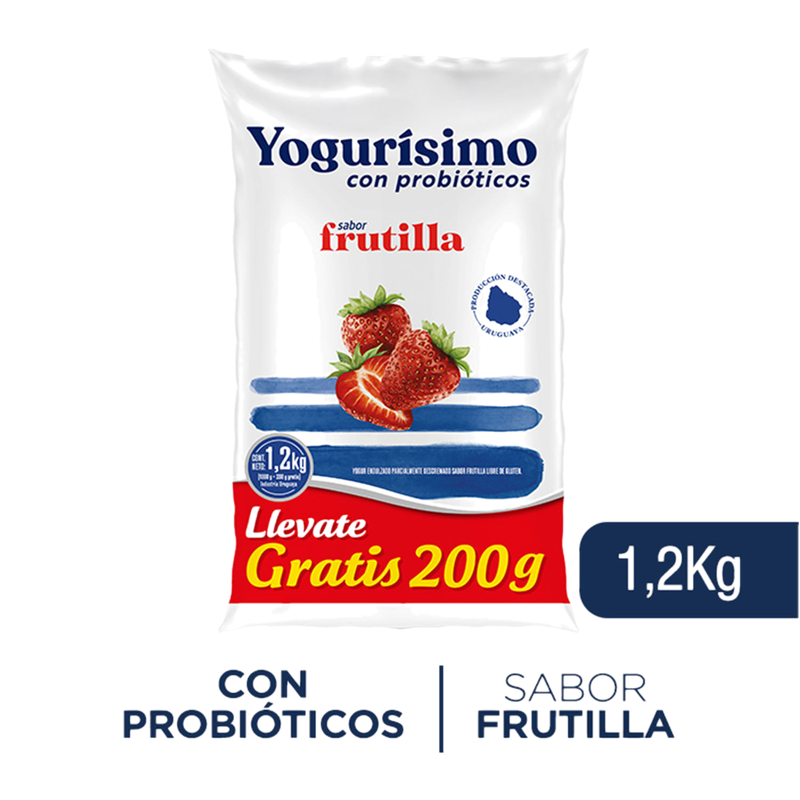 Yogur Yogurisimo Frutilla Sachet 1.2 L