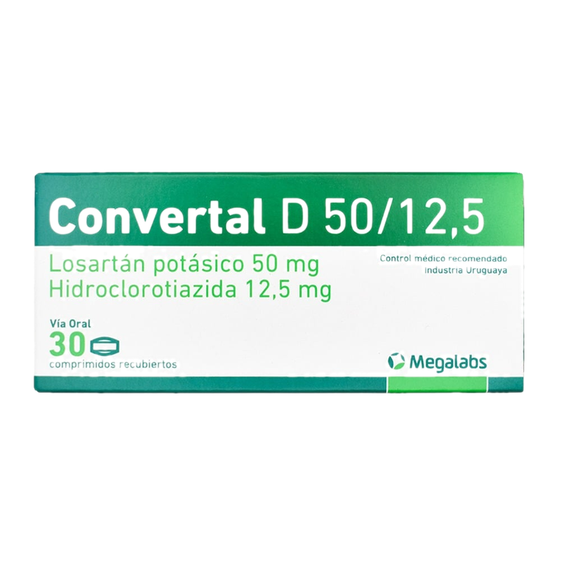 Convertal D 50 Mg/12.5 Mg 30 Comprimidos Recubiertos