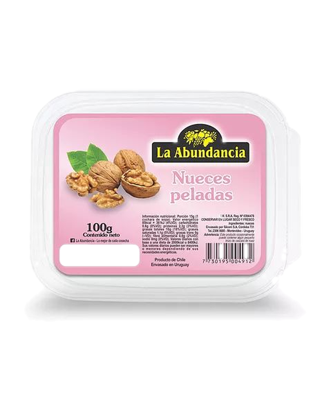 Nueces La Abundancia Peladas Pote 100 G