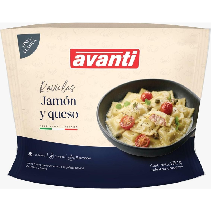 Ravioles Avanti Congelados De Jamón Y Queso 750 G
