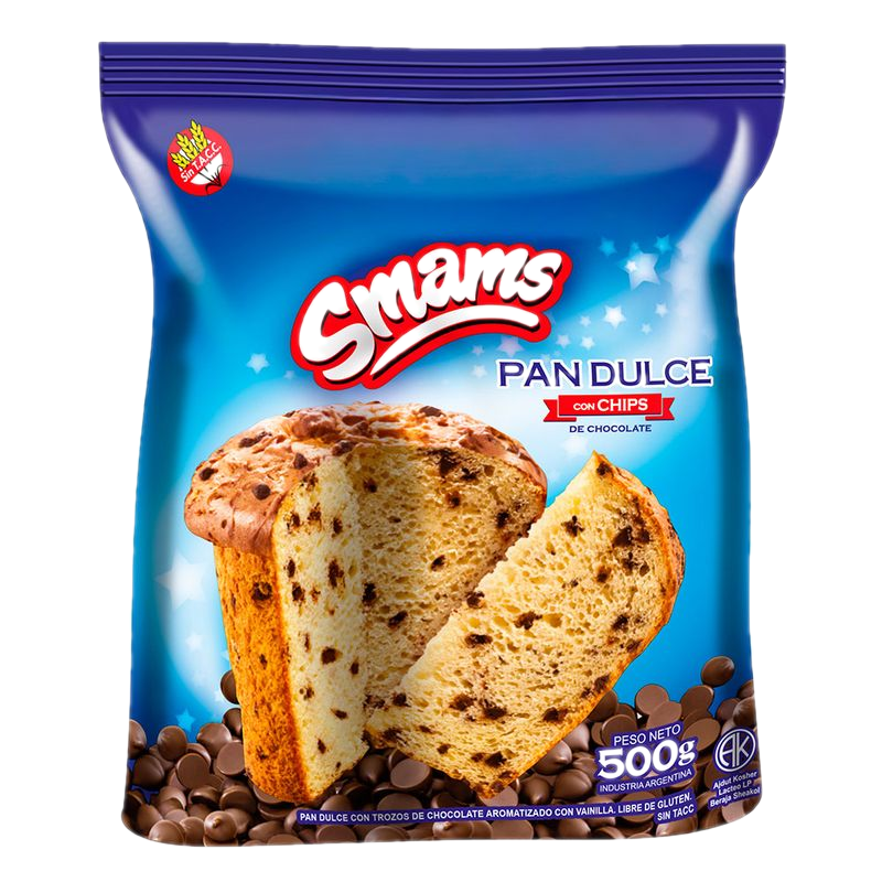 Pan Dulce Con Chips De Chocolate Smams Sin Glúten 500 G