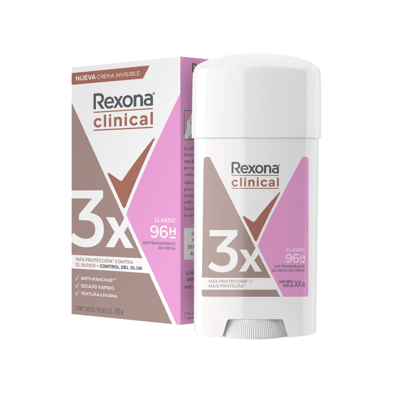 Rexona Clinical Classic Antitranspirante En Crema Para Mujer 58 G