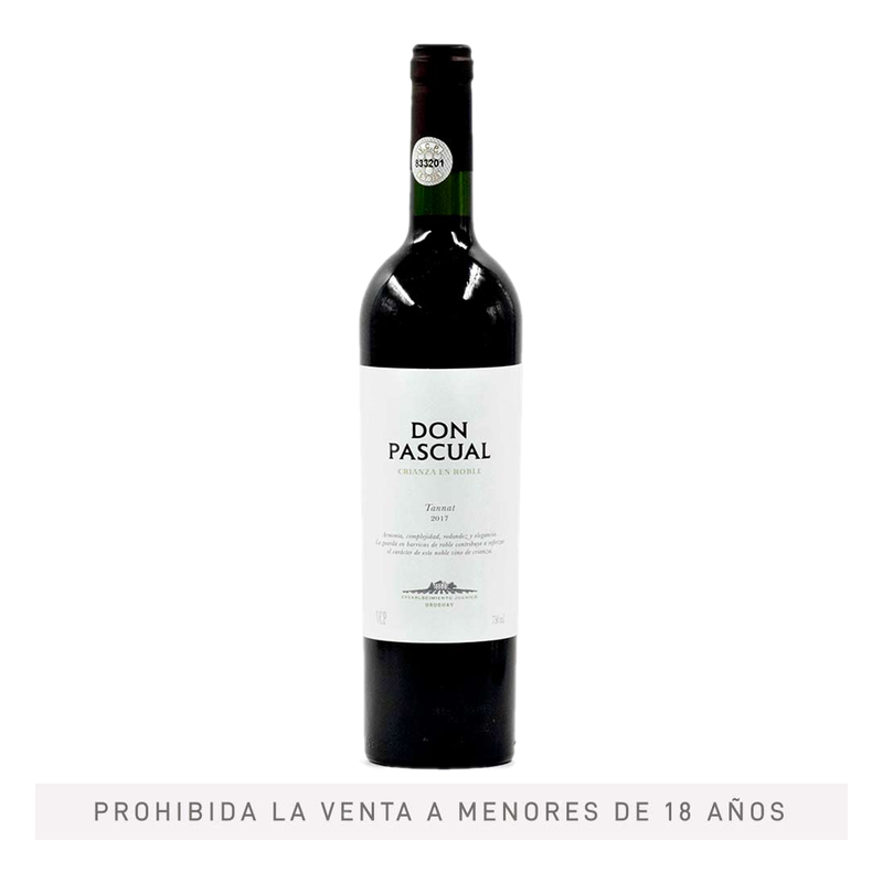 Vino Don Pascual Crianza En Roble Tinto Tannat 750 Ml