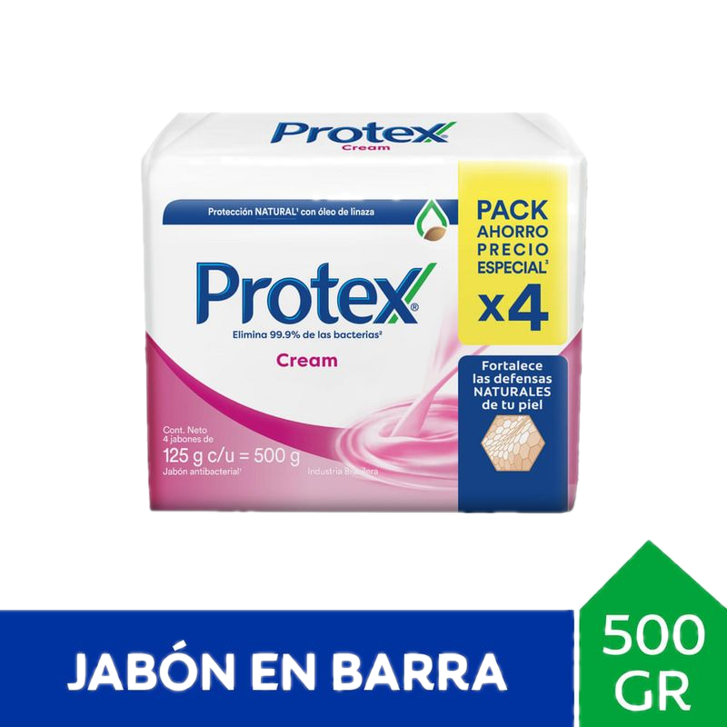 Pack 4 Unidades Jabones Protex Cream 125 G