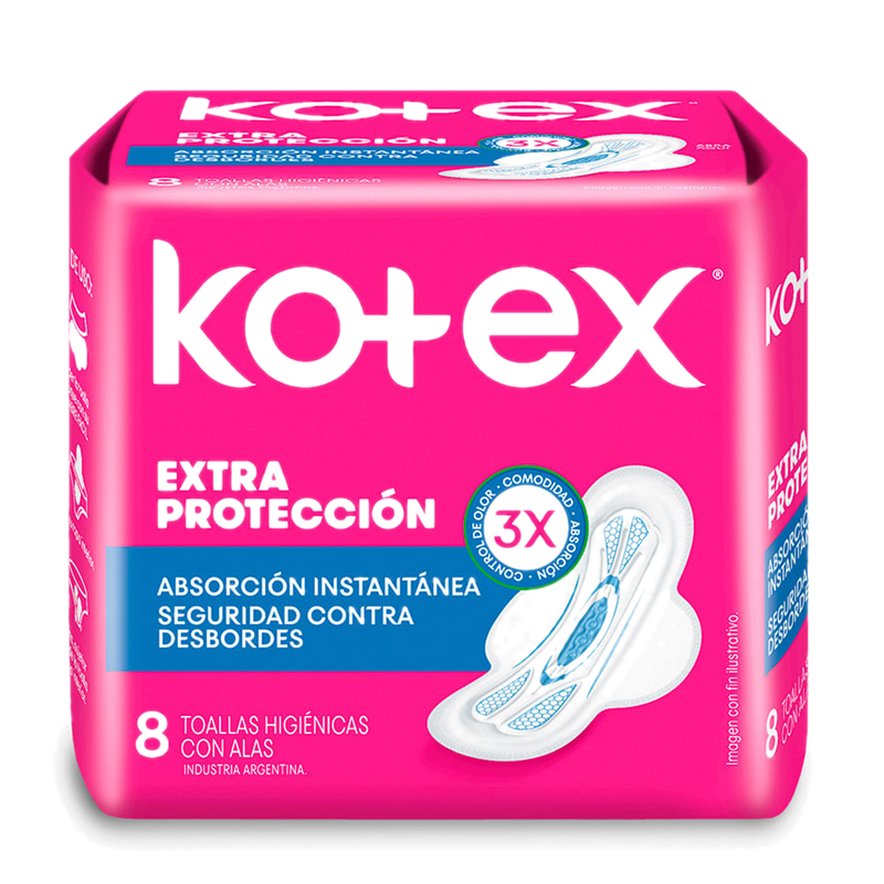 Toalla Femenina Kotex Normal Con Alas 8 Unidades