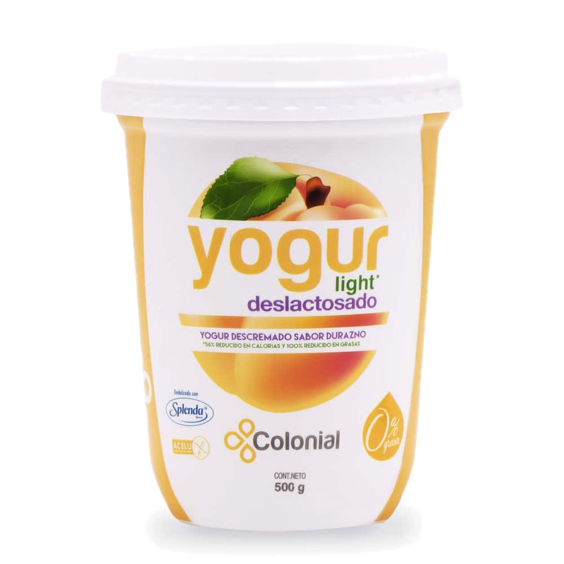 Yogur Colonial Light Deslactosado Durazno 500 G