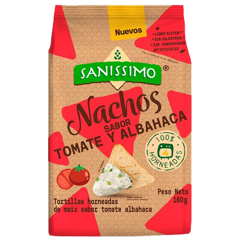 Nachos Sanissimos Tomate Y Albahaca 160 G