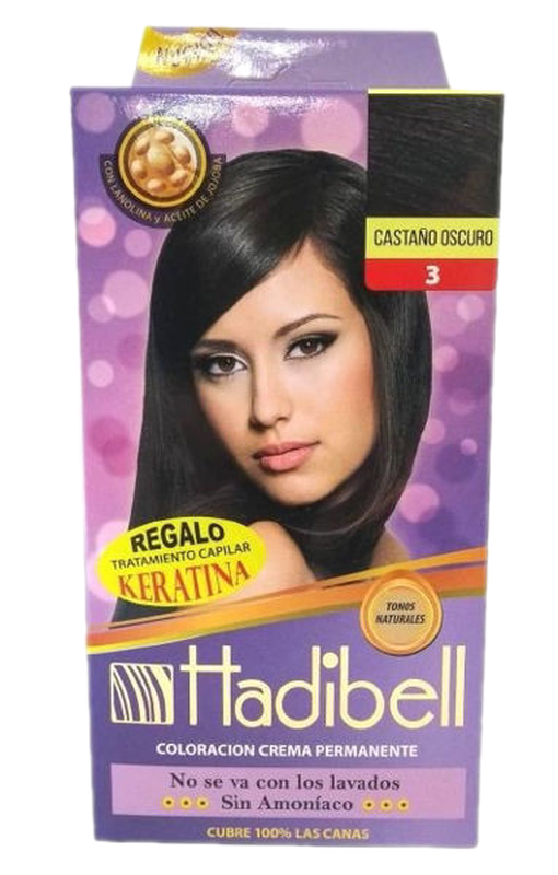Hadibell Tinta Sin Amoniaco Castaño Oscro Nº 3