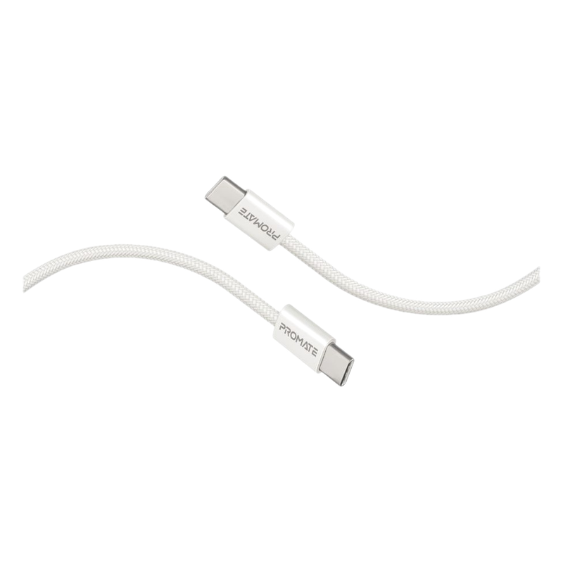 Cable Promate Usb-c 120 Cm 60 W White