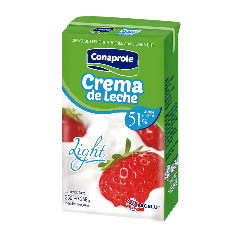 Crema De Leche Conaprole Larga Vida Light 250 Ml