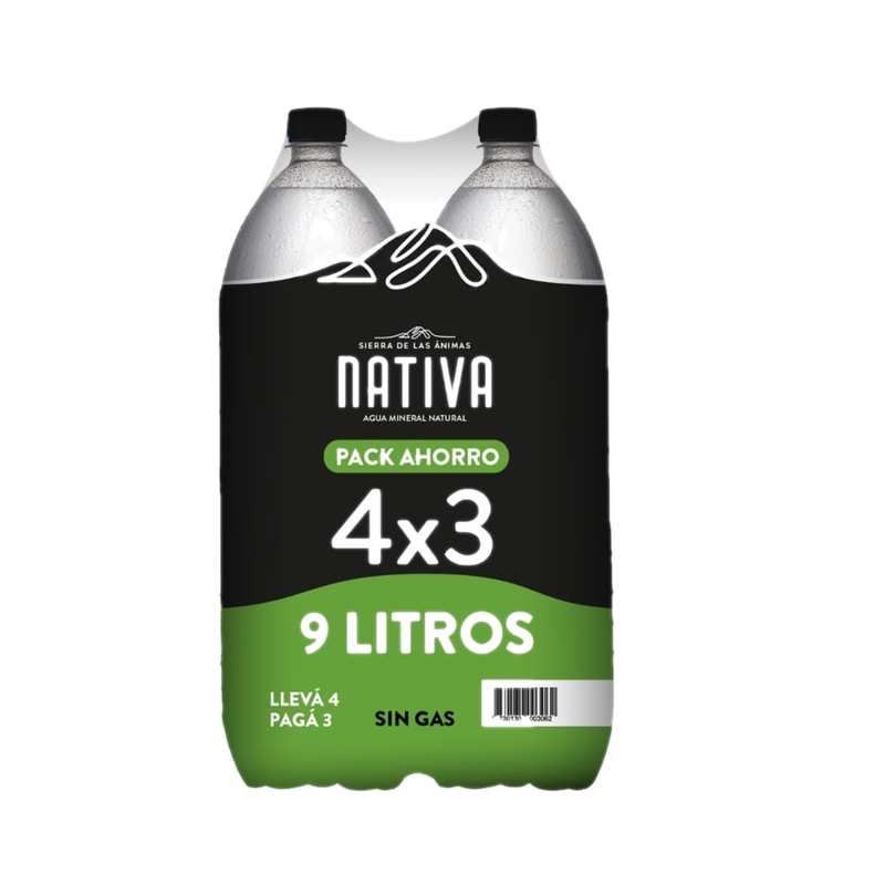 Pack Promo 4 X 3 Agua Nativa Sin Gas 2.25 L