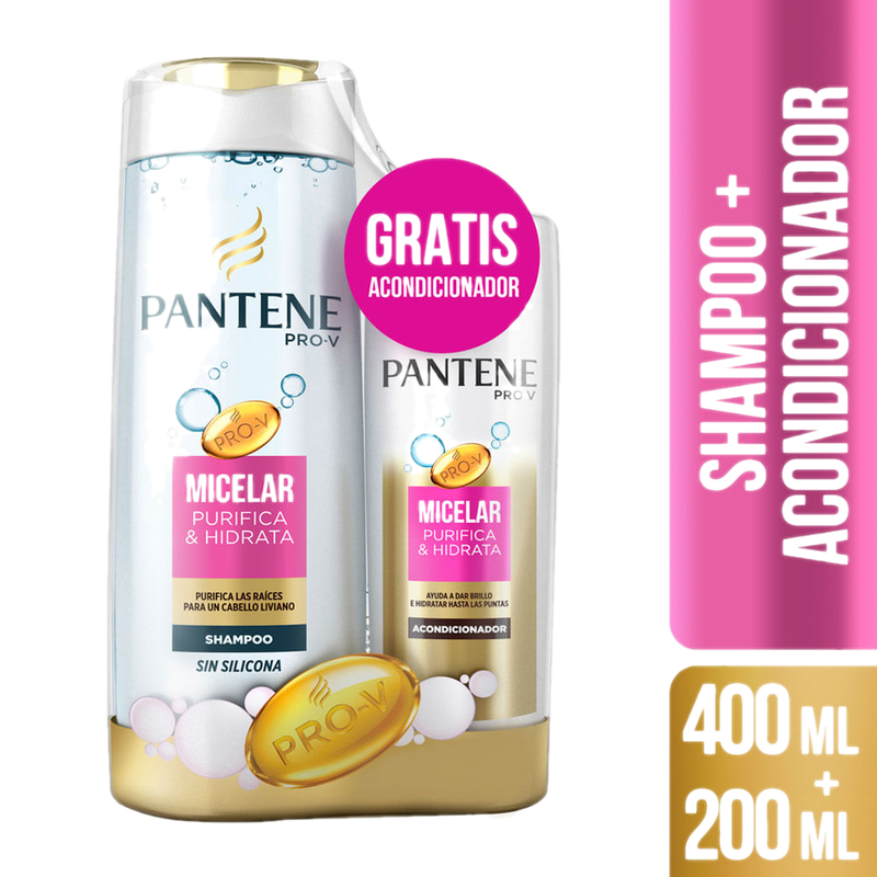Pack Pantene Shampoo 400 Ml + Acondicionador 200 Ml
