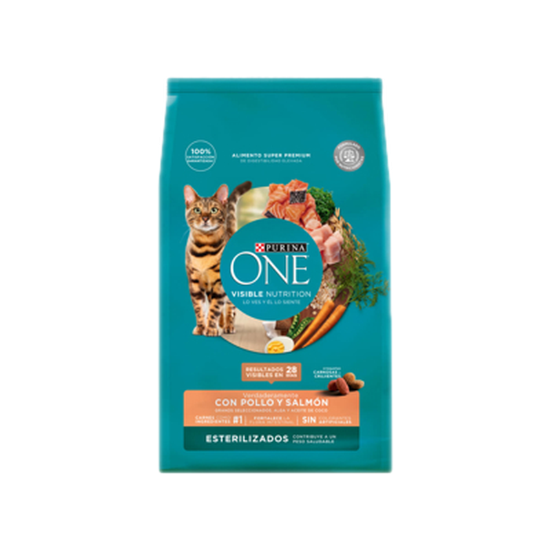 Alimento Para Gatos Purina One Esterilizados Sabor Pollo Y Salmón 2 Kg