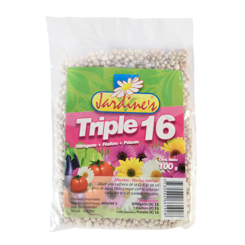 Fertilizante Jardines 16/16/16 100 G