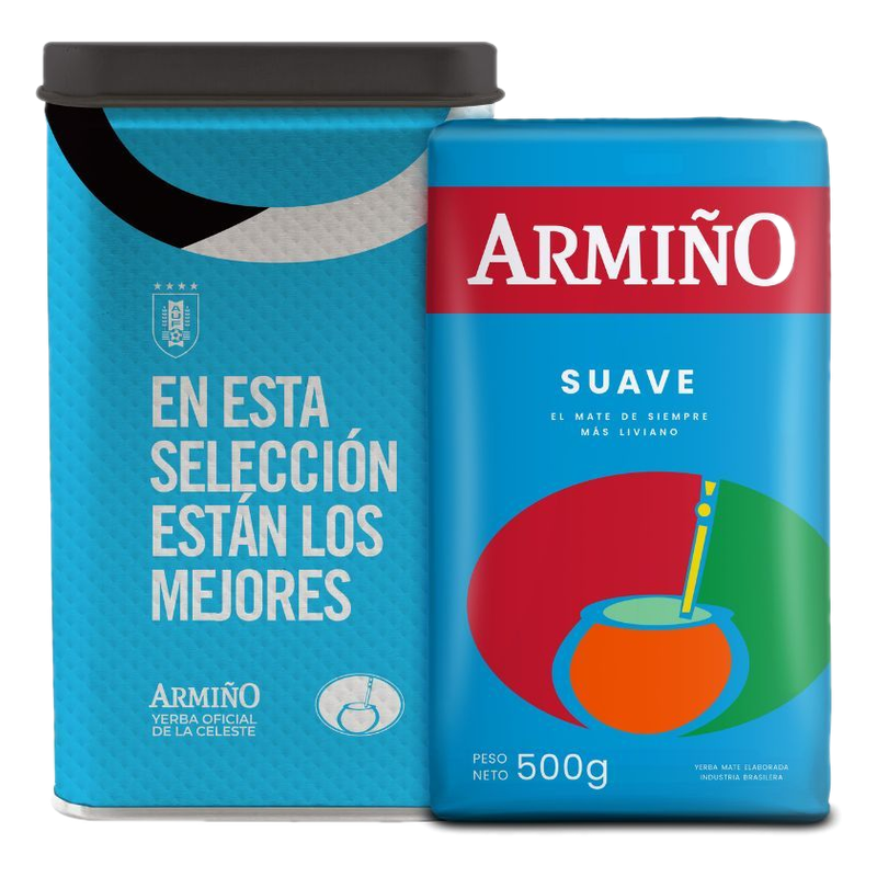 Pack Yerba Armiño Suave 500 G + Yerbera Celeste De Regalo