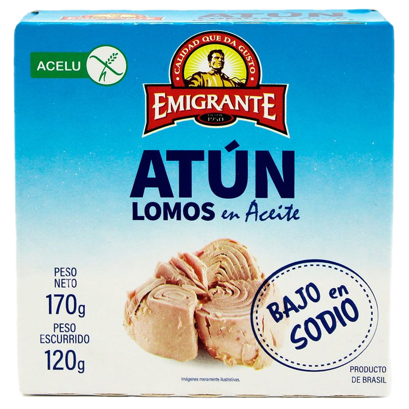Atún Lomito En Aceite Emigrante Bajo En Sodio 170 G