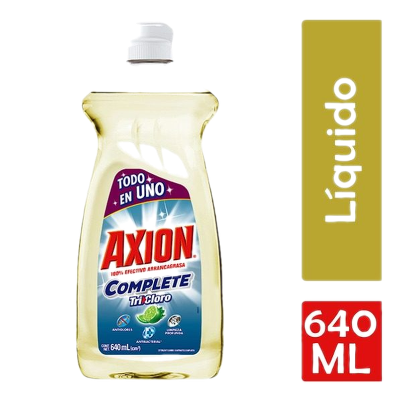 Detergente Axion Complete Poderoso En Plasticos 640 Ml