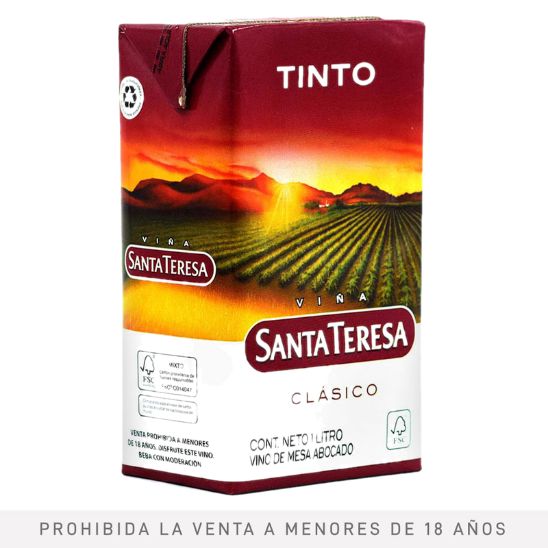 Vino Tetra Clásico Santa Teresa Tinto 1 L