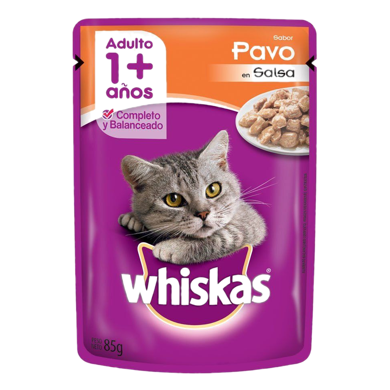 Alimento Para Gatos Sabor Pavo En Salsa Whiskas 85 G