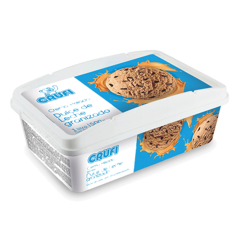 Crema Helada Crufi Sabor Dulce De Leche Granizado 1 L