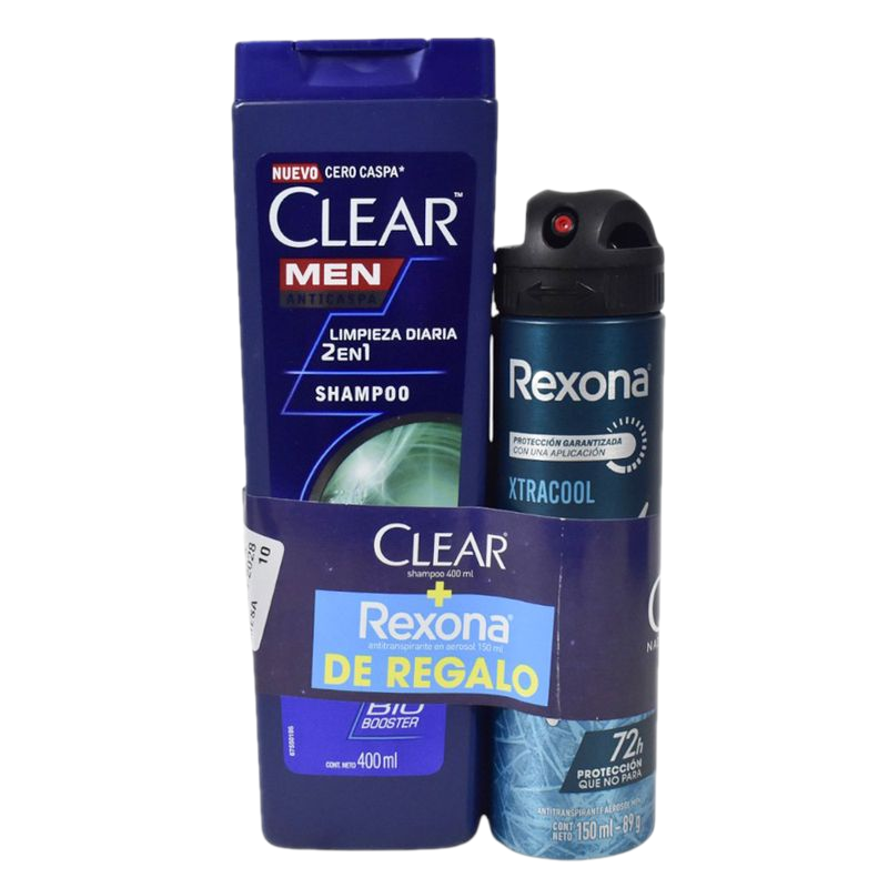 Shampoo Clear 2 En 1 400 Ml + Desod. Rexona