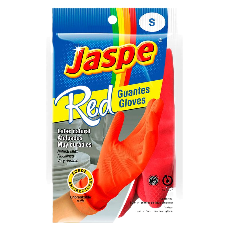 Guante Latex Jaspe Rojo Chico
