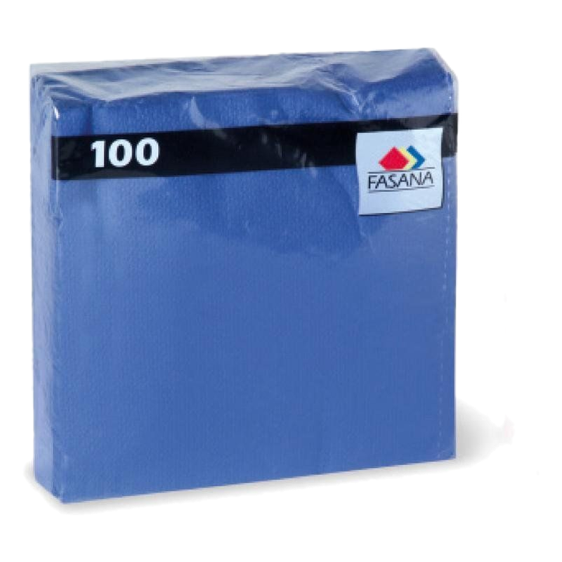 Servilleta De Papel Fasana Lisa Azul 100 Unidades