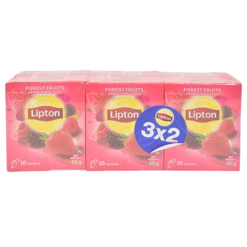 Pack 3 X 2 Té Lipton Infusión Frutos Rojos 10 Sobres