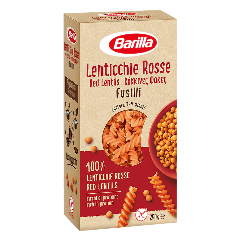 Fideos Barilla Fusilli De Lenteja Roja 250 G