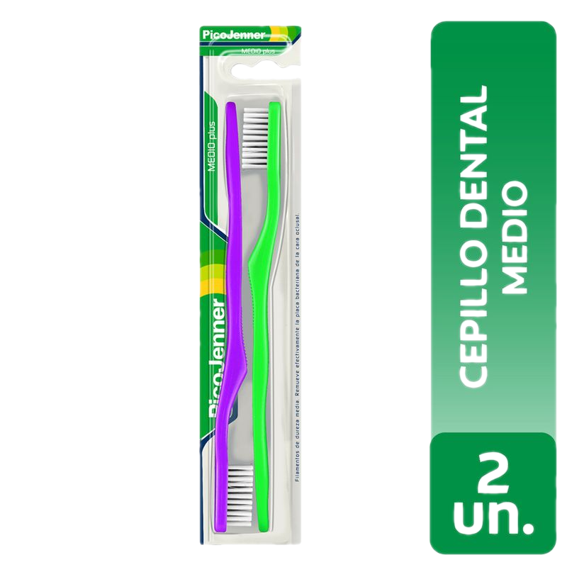 Cepillo Dental Pico Jenner Medio Plus 2 Unidades
