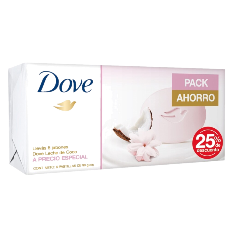 Dove Jabón Leche Coco 6x90 G